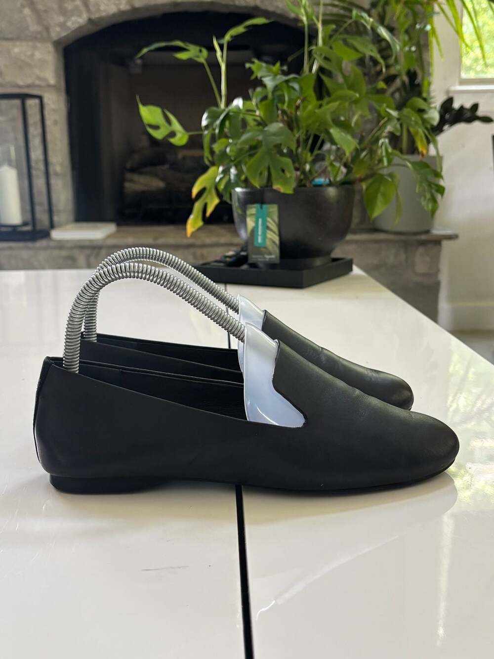Birdies The Starling Women's Black Leather Flat